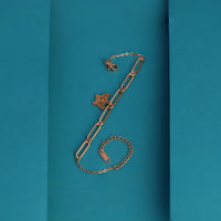 Rose Gold Butterfly Charm Paperclip Chain Bracelet | Anti-Tarnish Stainless Steel