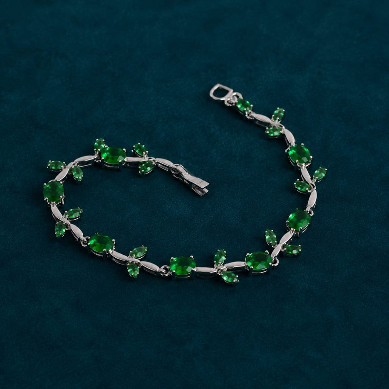 Tulip Bracelet — Emerald Green Stone Chain Bracelet
